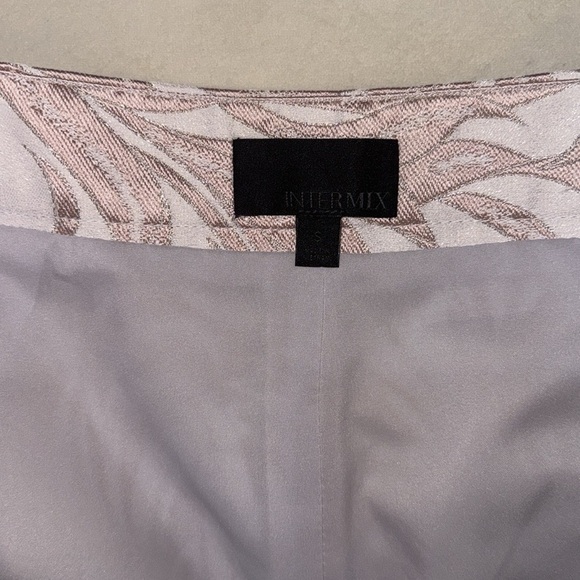 Intermix Lydia Lurex Pink Metallic Jacquard Leaf Side Zip Short - Picture 4 of 14